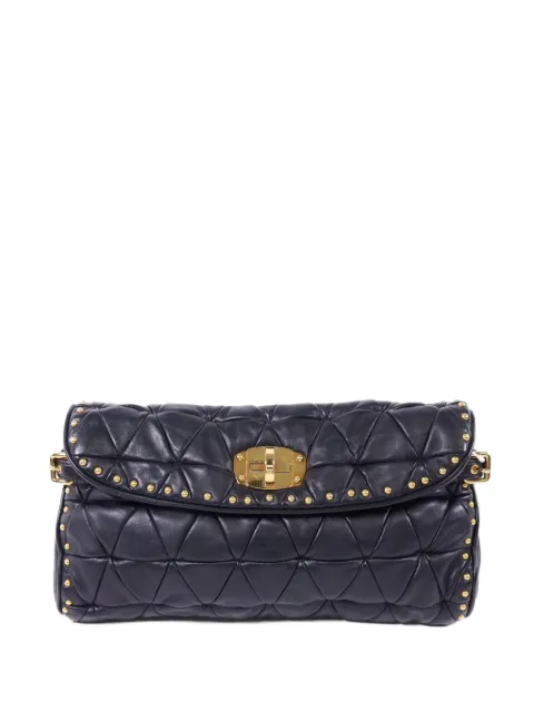 Miu Miu Pre-Owned quilted studded clutch bag