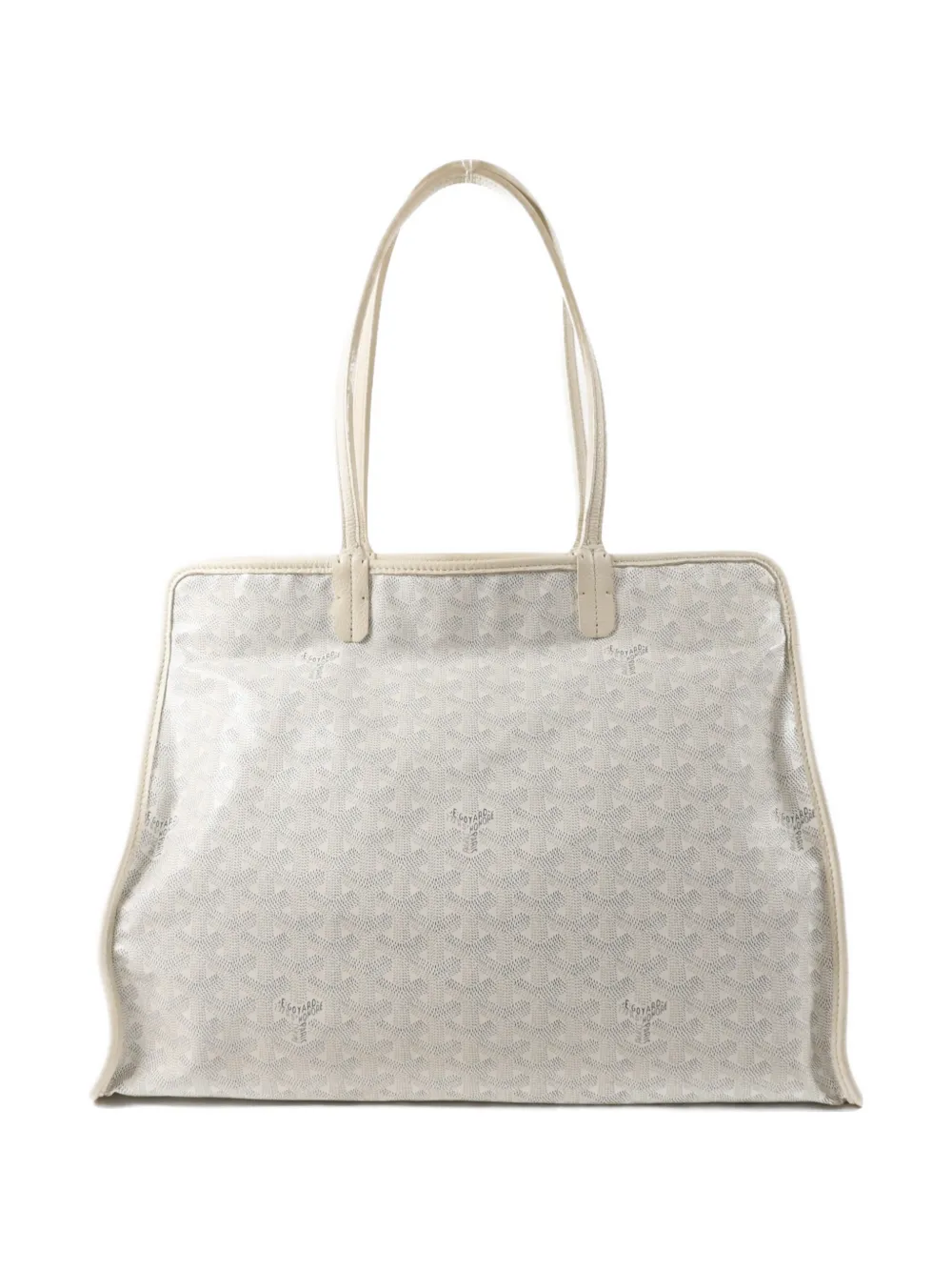 Pre-owned Goyard Pm Sac Hardy Tote Bag In White