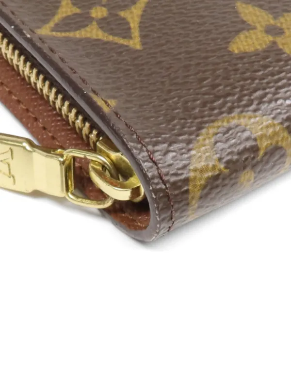 Louis Vuitton Pre-Owned Monogram Zip Wallet | Brown | FARFETCH AE