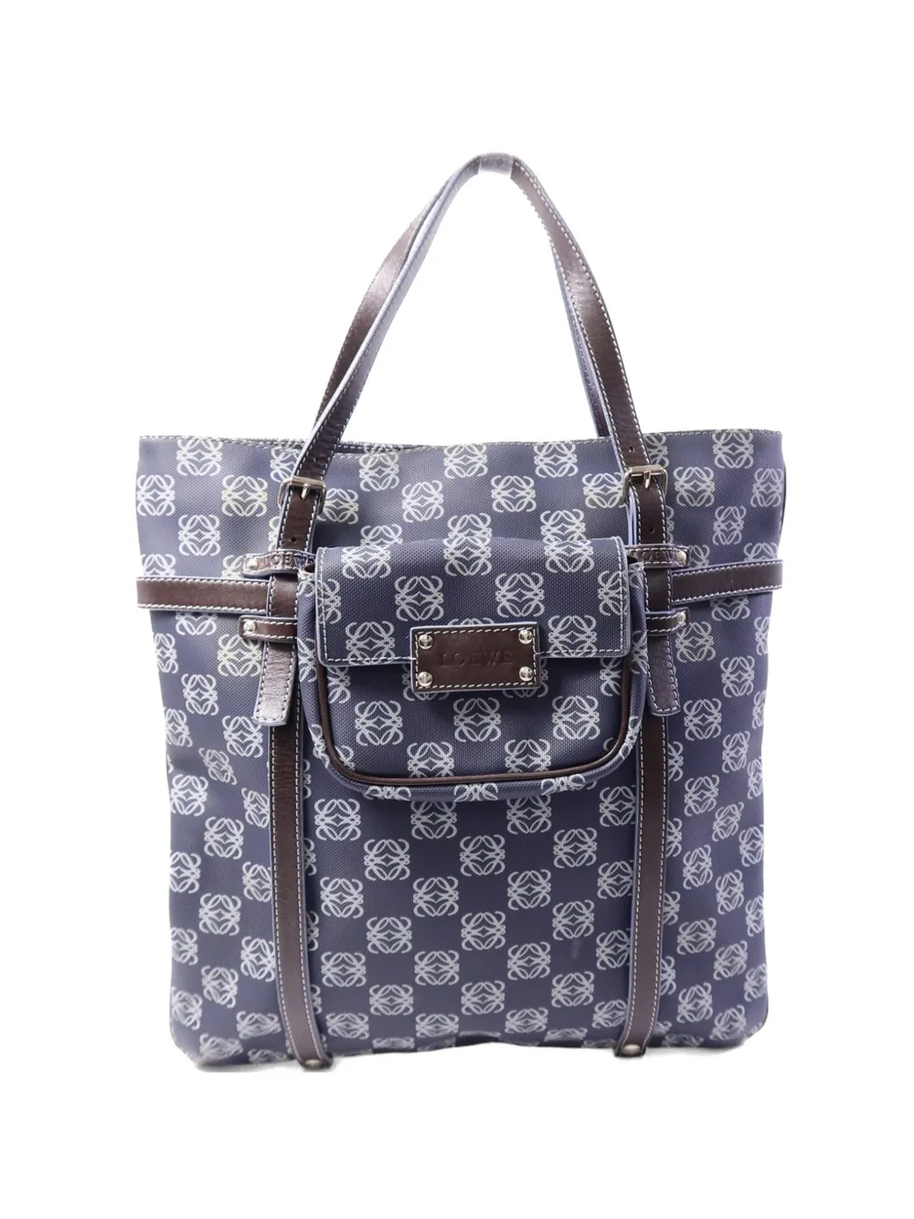 Pre-owned Loewe Anagram Tote Bag In Blue
