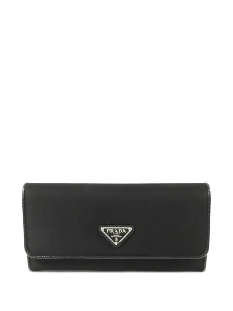 Prada Pre-Owned Saffiano Long leather-trim wallet