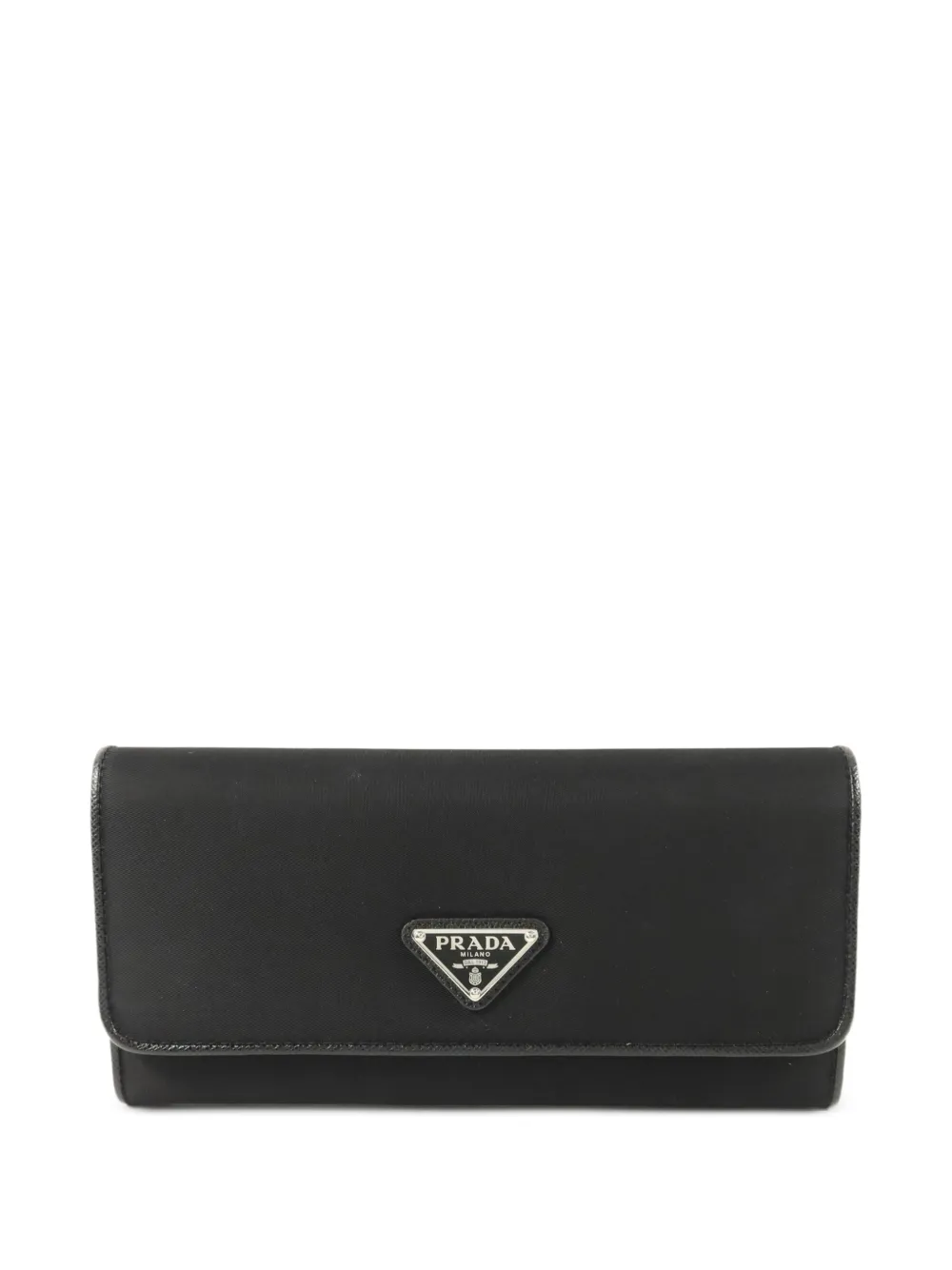 Prada Pre-Owned Saffiano Long leather-trim wallet - Black