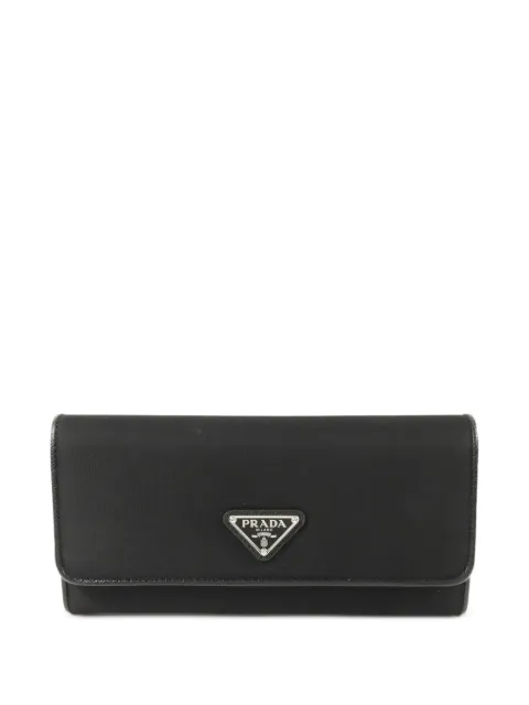 Prada Pre-Owned Saffiano Long leather-trim wallet