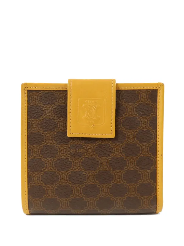 Celine Pre-owned Macadam Triomphe Wallet in Brown