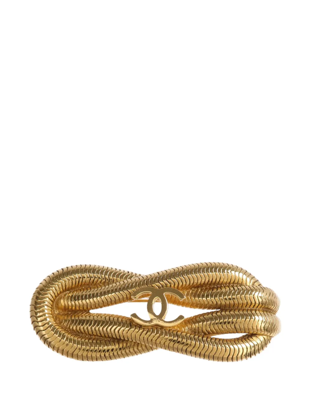 CHANEL Pre-Owned CC interlocking brooch - Oro