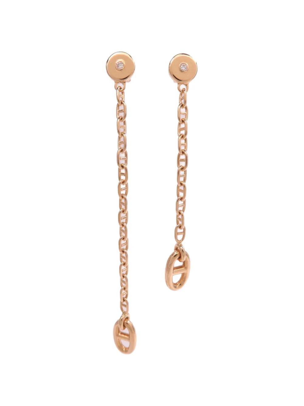Pre-owned Hermes Farandole Diamond Earrings In Pink