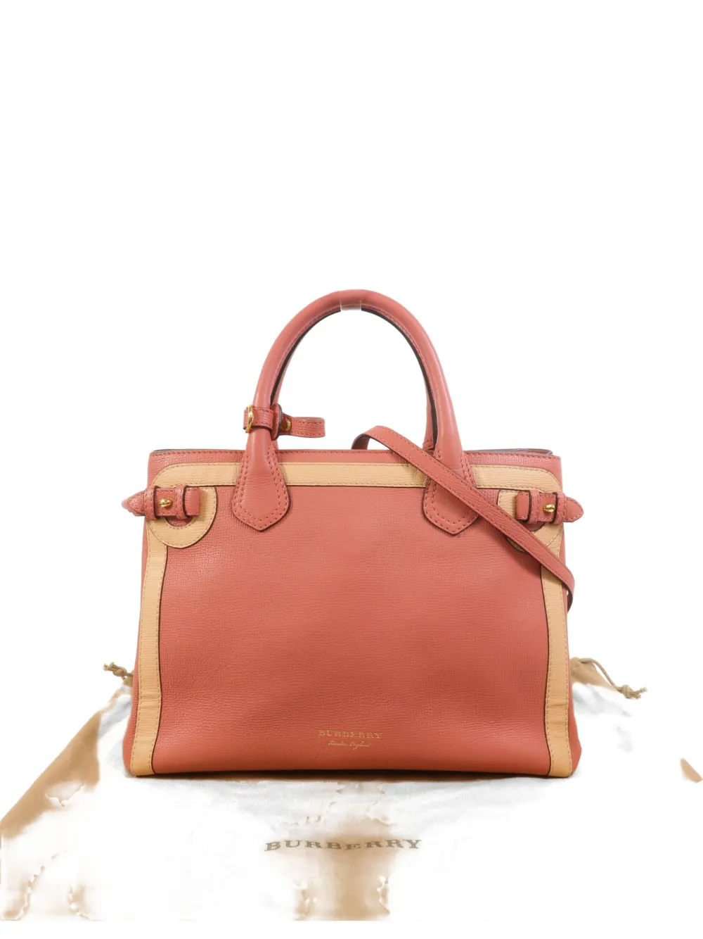 Pre-owned Burberry Banner Tote Bag In Pink