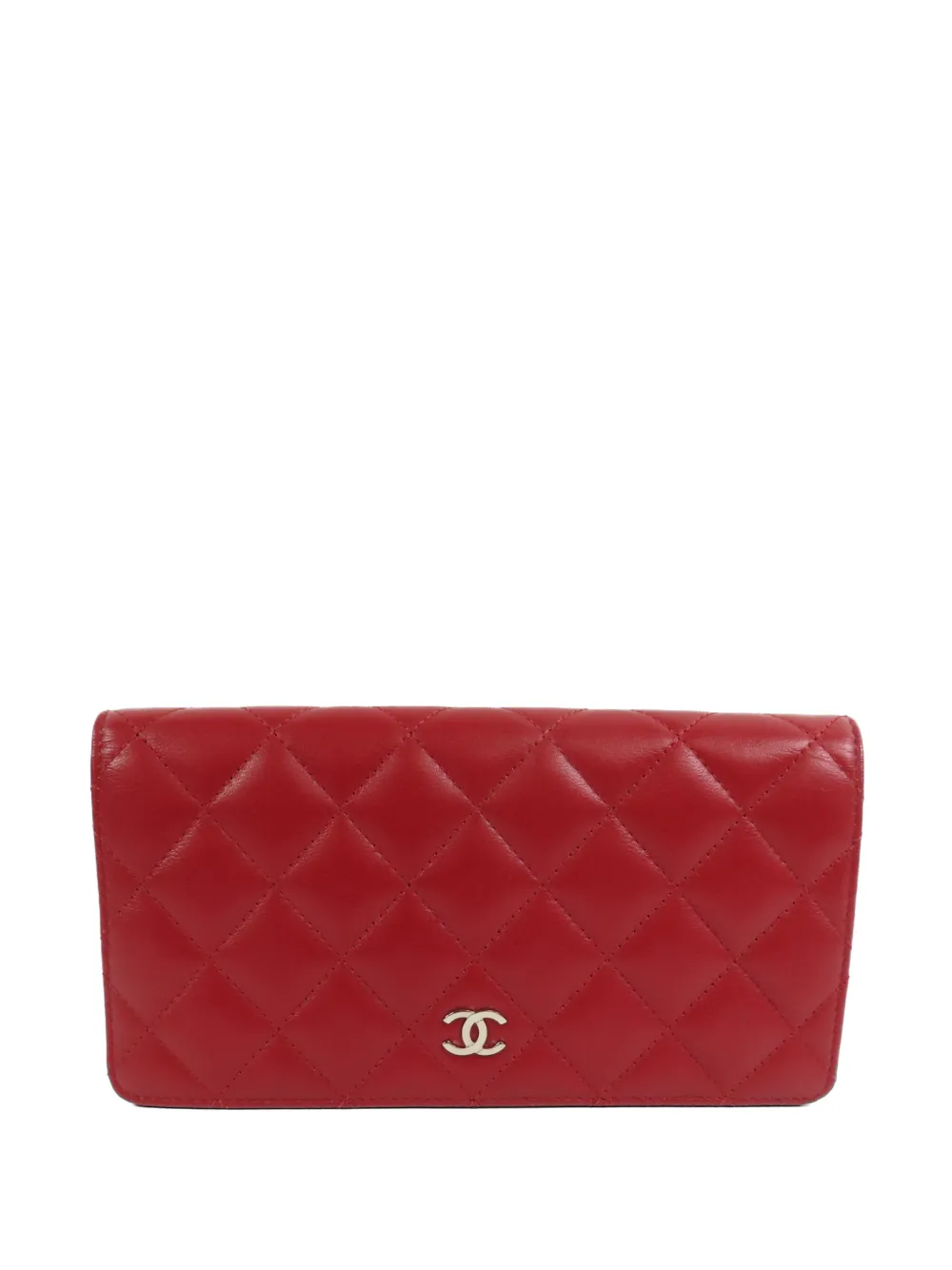CHANEL Pre-Owned CC quilted long wallet - Rosso