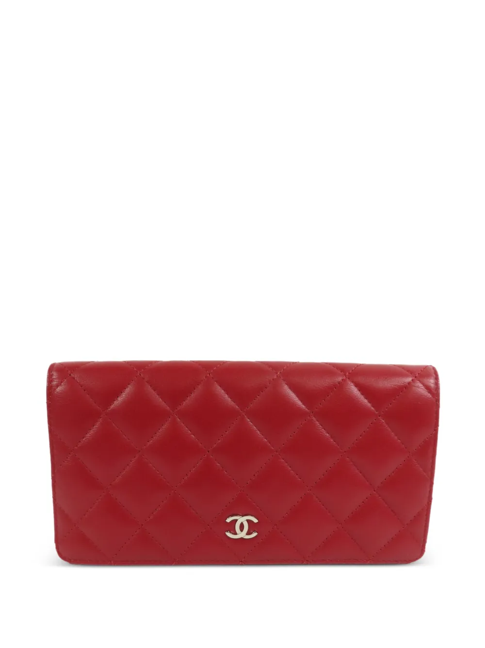 CHANEL Pre-Owned CC quilted long wallet - Rosso