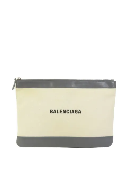 Balenciaga Pre-Owned M Clip canvas clutch bag