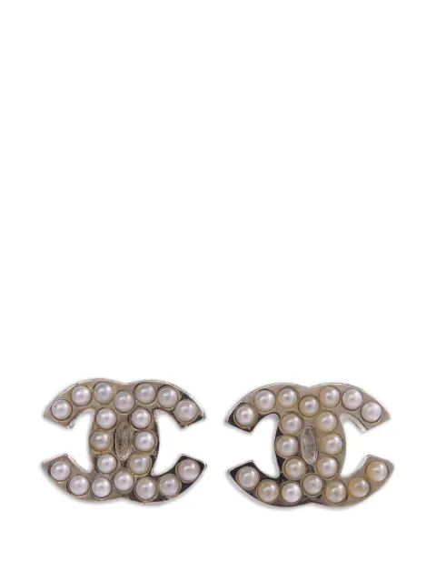 CHANEL Pre-Owned CC faux-pearl earrings