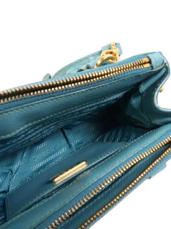 Prada Pre-Owned ガレリア レザーショルダーバッグ | ブルー | FARFETCH JP