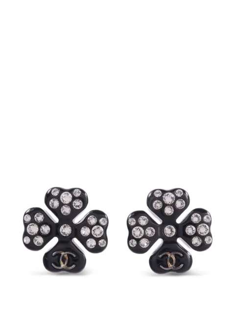 CHANEL Pre-Owned CC clover-shaped earrings