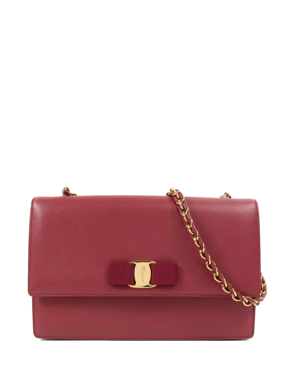 Ferragamo Pre-Owned Vara bow chain shoulder bag - Rosso