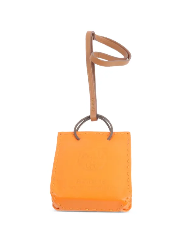 Hermès Pre-owned Sac Leather Bag Charm in Orange