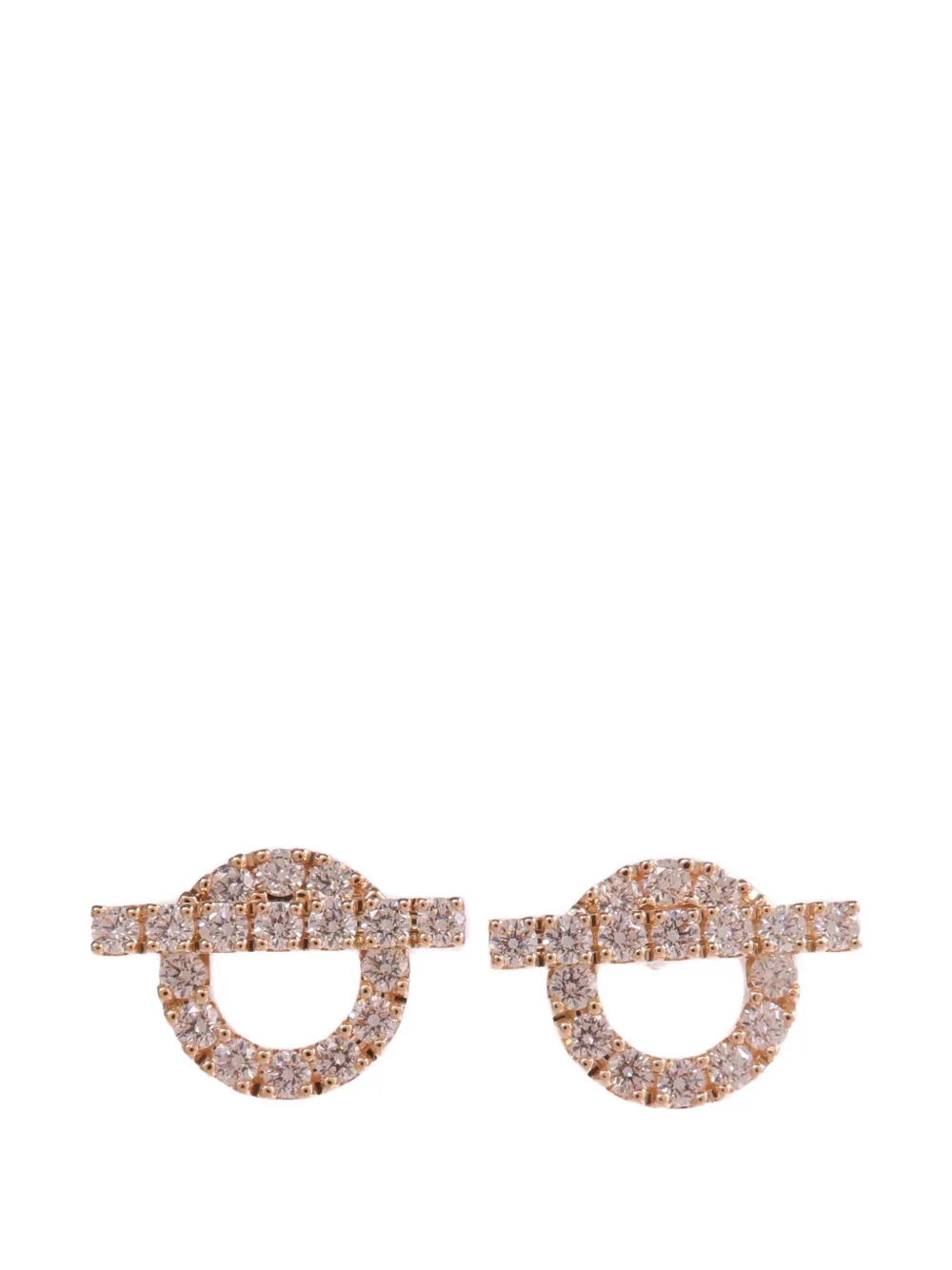 Pre-owned Hermes Finesse Diamond Earrings In Pink