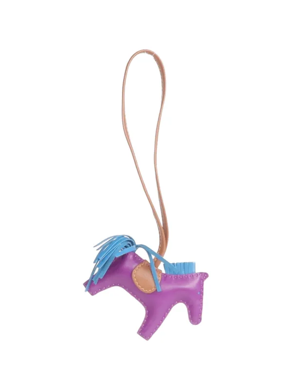 Hermès Pre-owned PM Rodeo Lambskin Horse Charm in Purple