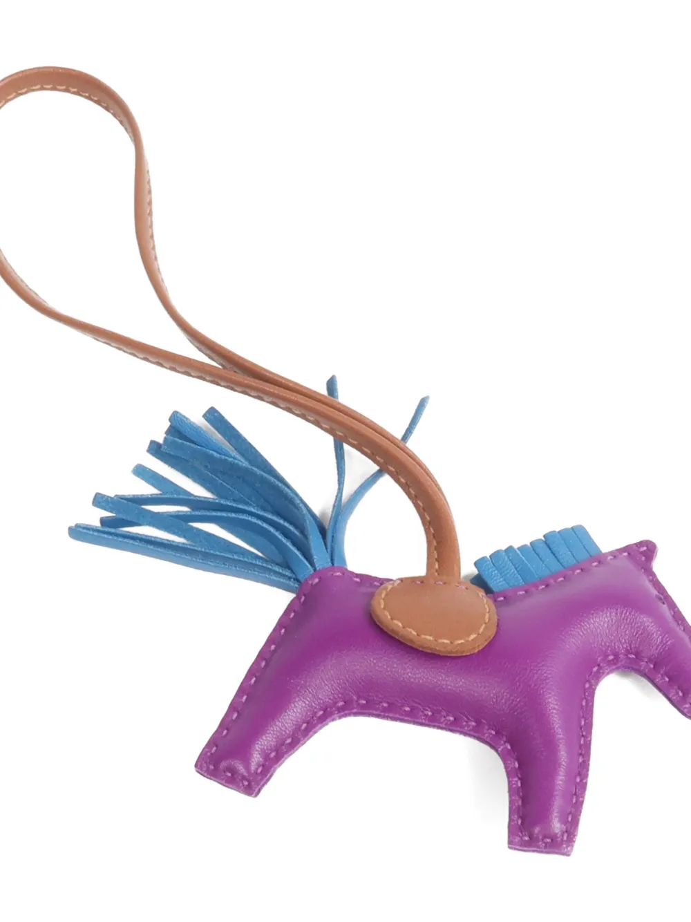 Hermès Pre-owned PM Rodeo Lambskin Horse Charm in Purple, view 3