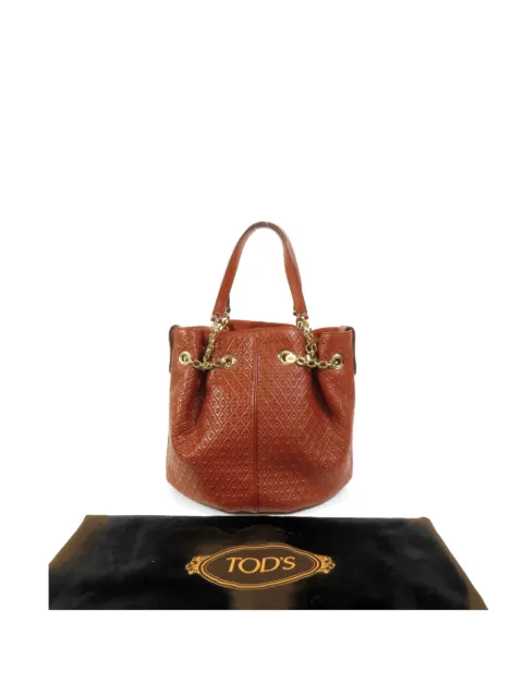 Tod's Vintage embossed leather bucket bag