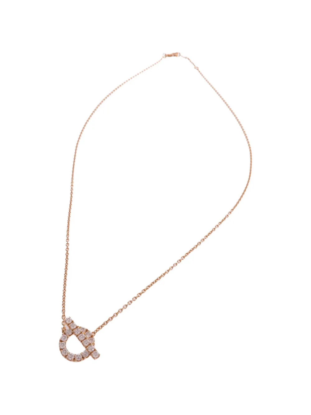 Pre-owned Hermes Finesse Diamond Necklace In Pink