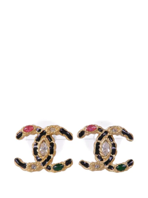 CHANEL Pre-Owned CC crystal-embellished earrings