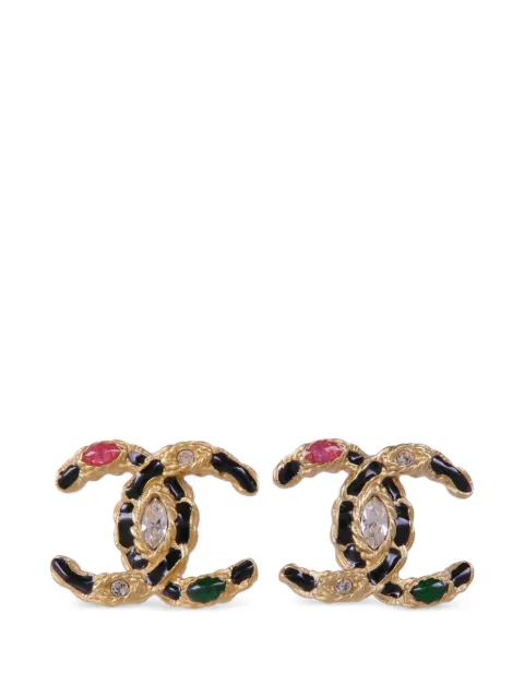 CHANEL Pre-Owned CC crystal-embellished earrings