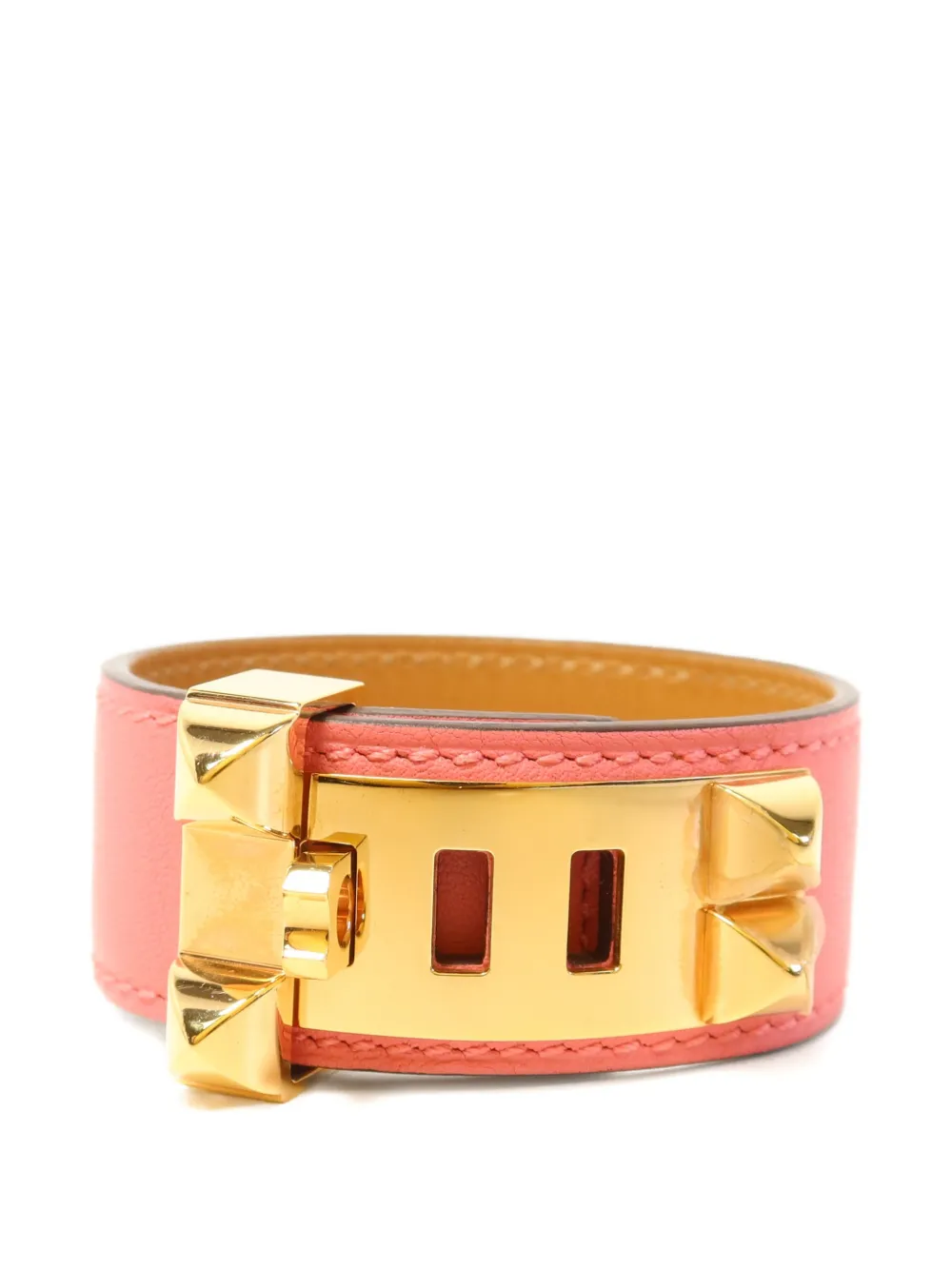 Hermès Pre-Owned Collier De Chien leather bangle - Oro