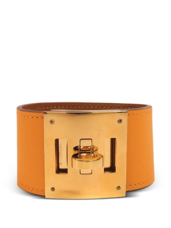 Hermès Pre-owned 2016 Kelly Dog Leather Bracelet in Gold