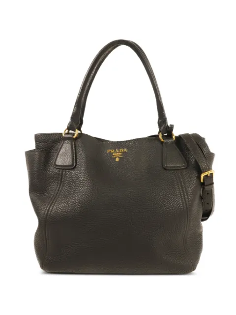 Prada Pre-Owned side-pocket leather tote bag
