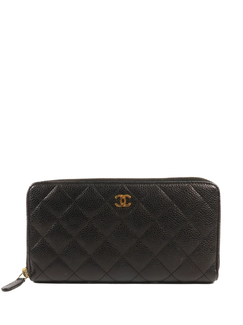CHANEL Pre-Owned CC quilted long wallet - Black