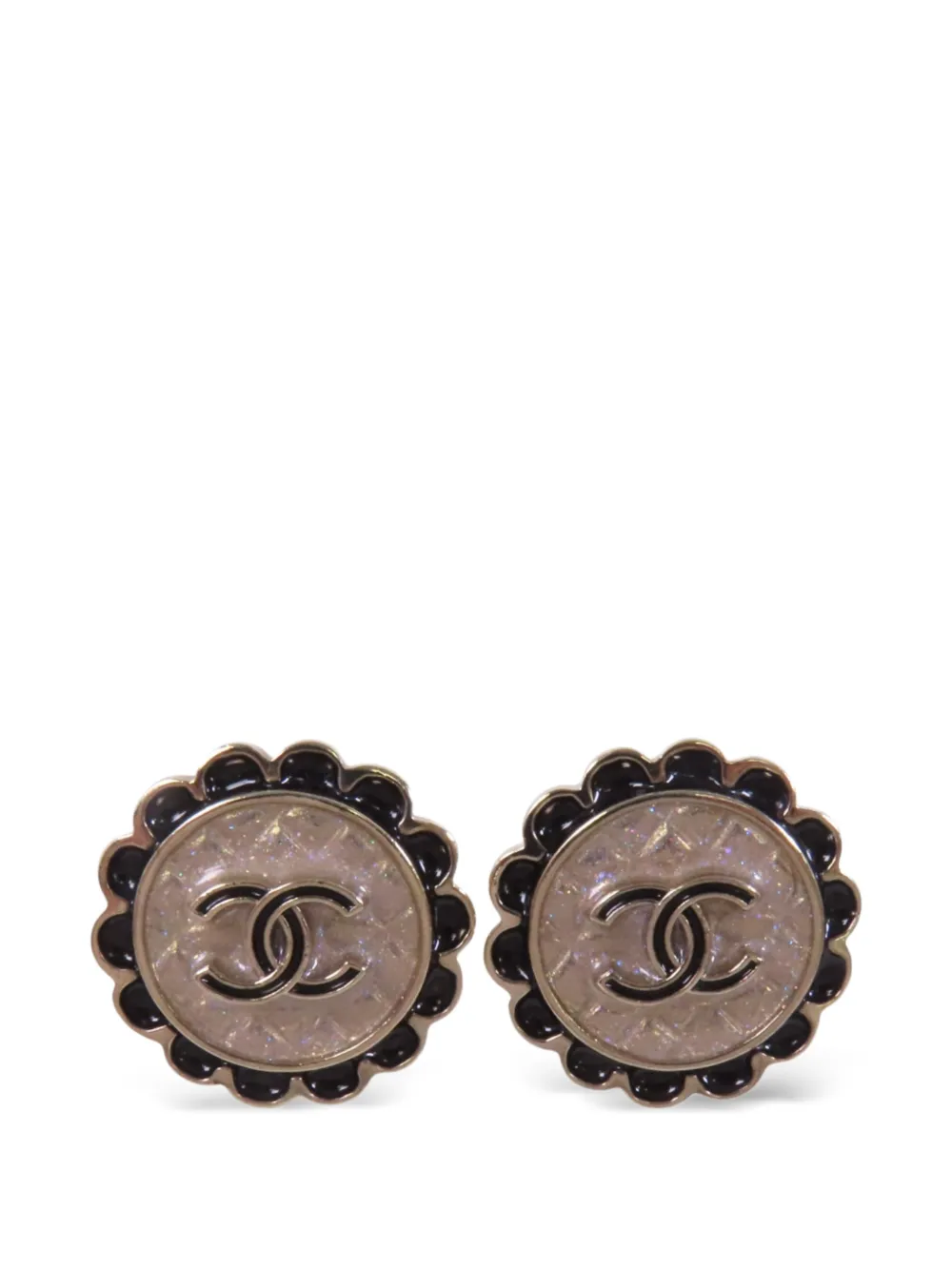 CHANEL Pre-Owned CC scalloped earrings - Oro