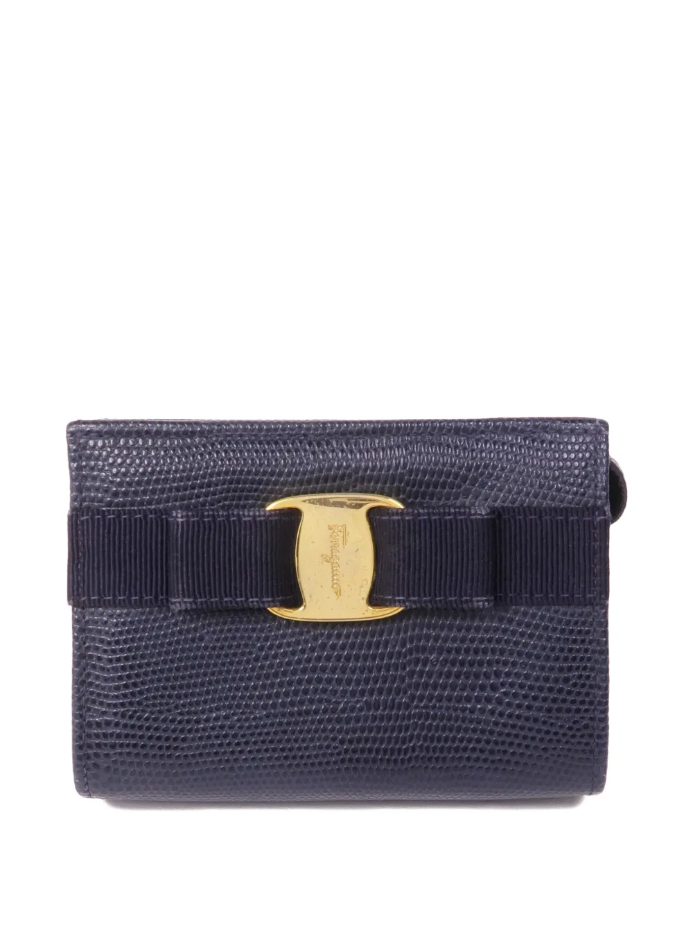 Ferragamo Pre-Owned Vara bow embossed coin purse - Blu