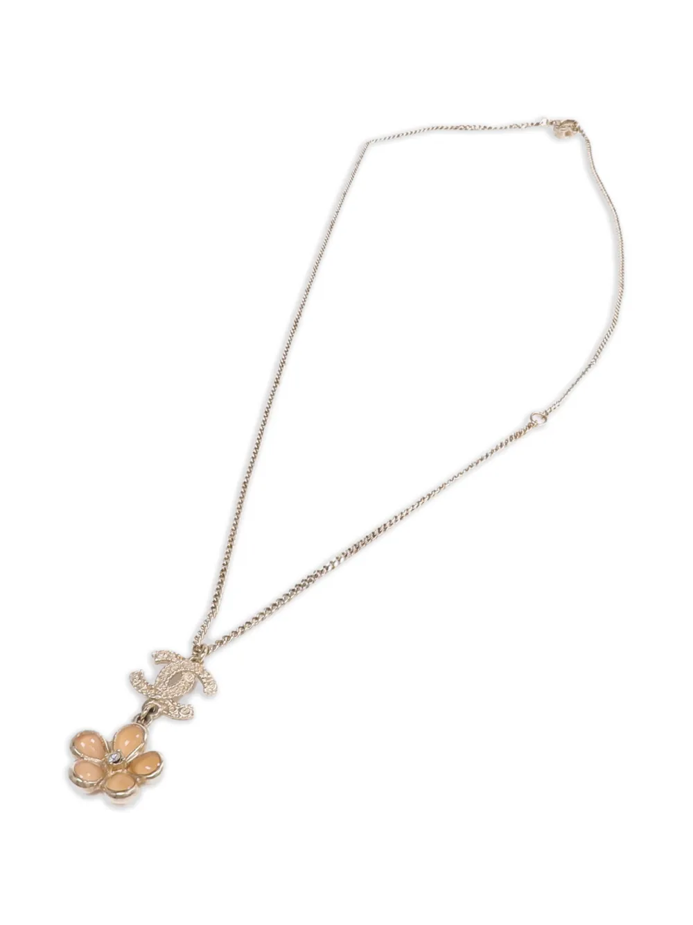 CHANEL Pre-Owned CC flower necklace - Oro
