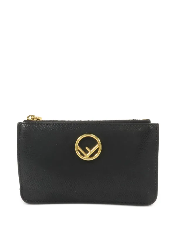 Fendi Pre-owned Logo Leather Wallet in Black