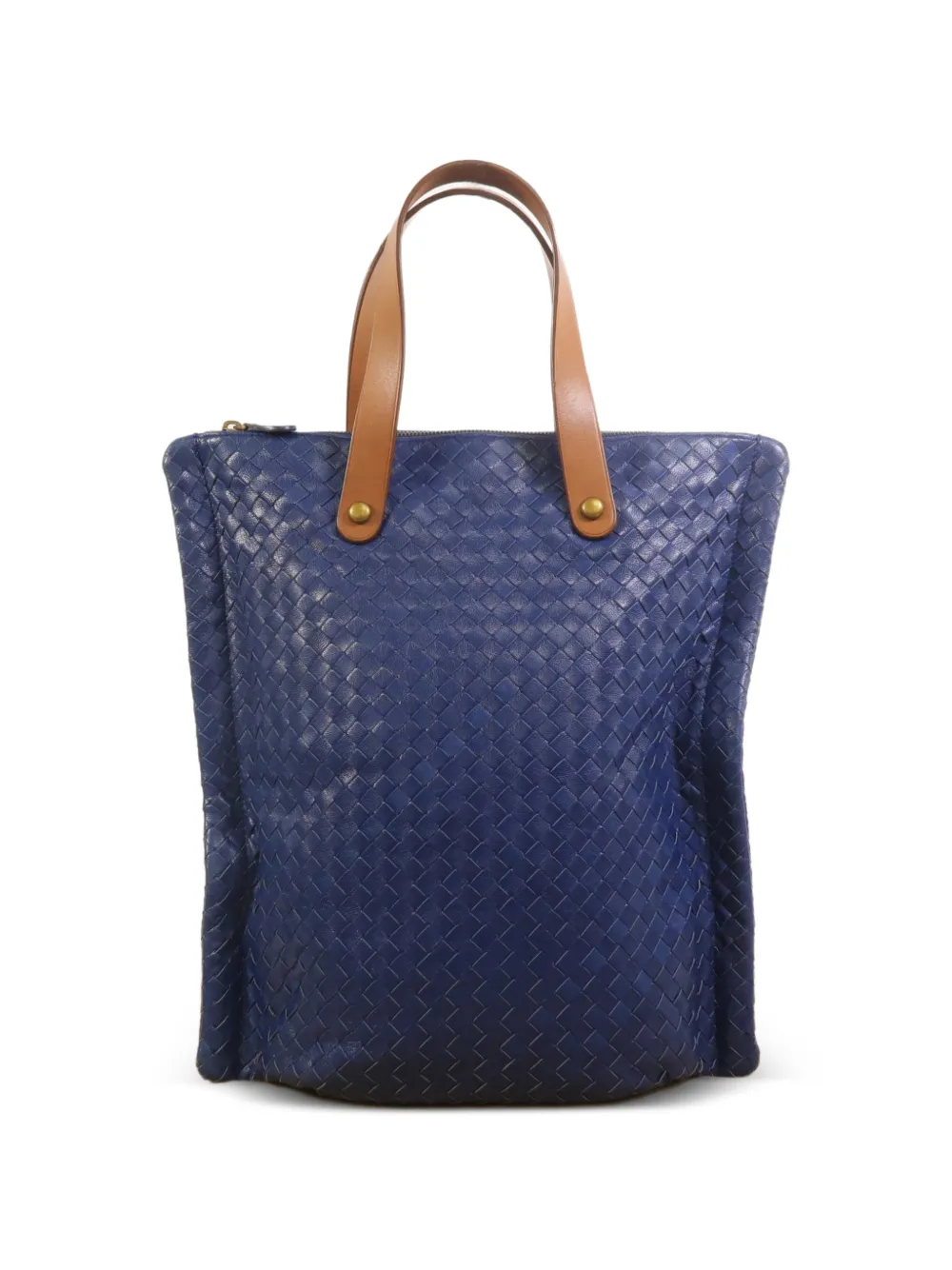 Bottega Veneta Pre-Owned top-handles woven calfskin tote bag - Blu