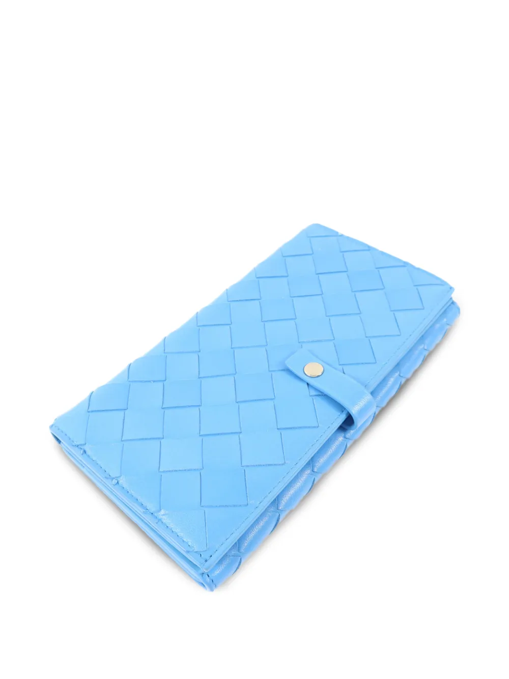 Bottega Veneta Pre-owned Intrecciato Leather Long Wallet in Blue, view 3