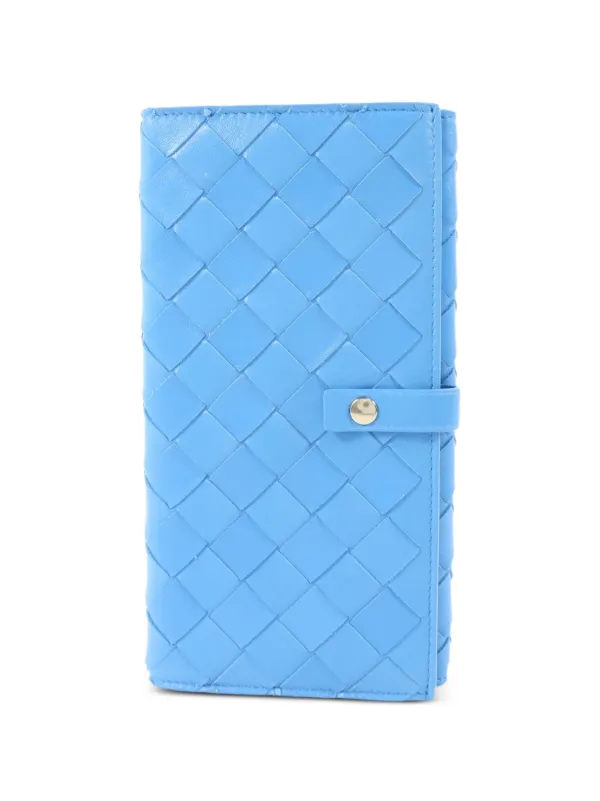 Bottega Veneta Pre-owned Intrecciato Leather Long Wallet in Blue