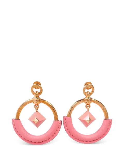 Hermès Pre-Owned leather hoop earrings