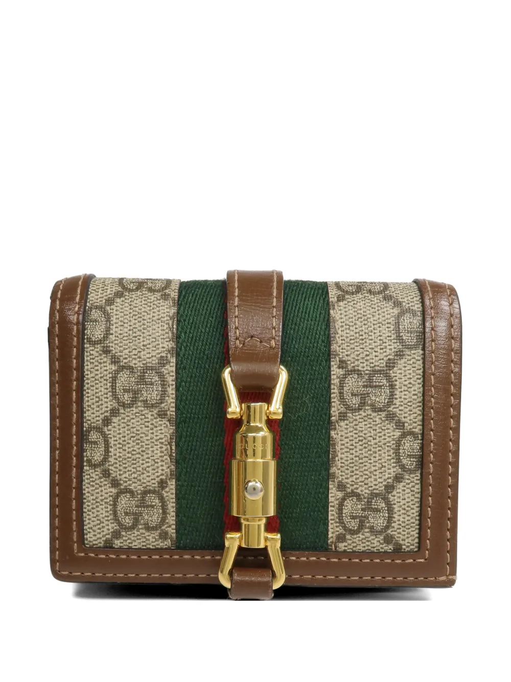 Pre-owned Gucci Jackie 1961 Gg Supreme Wallet In Neutral