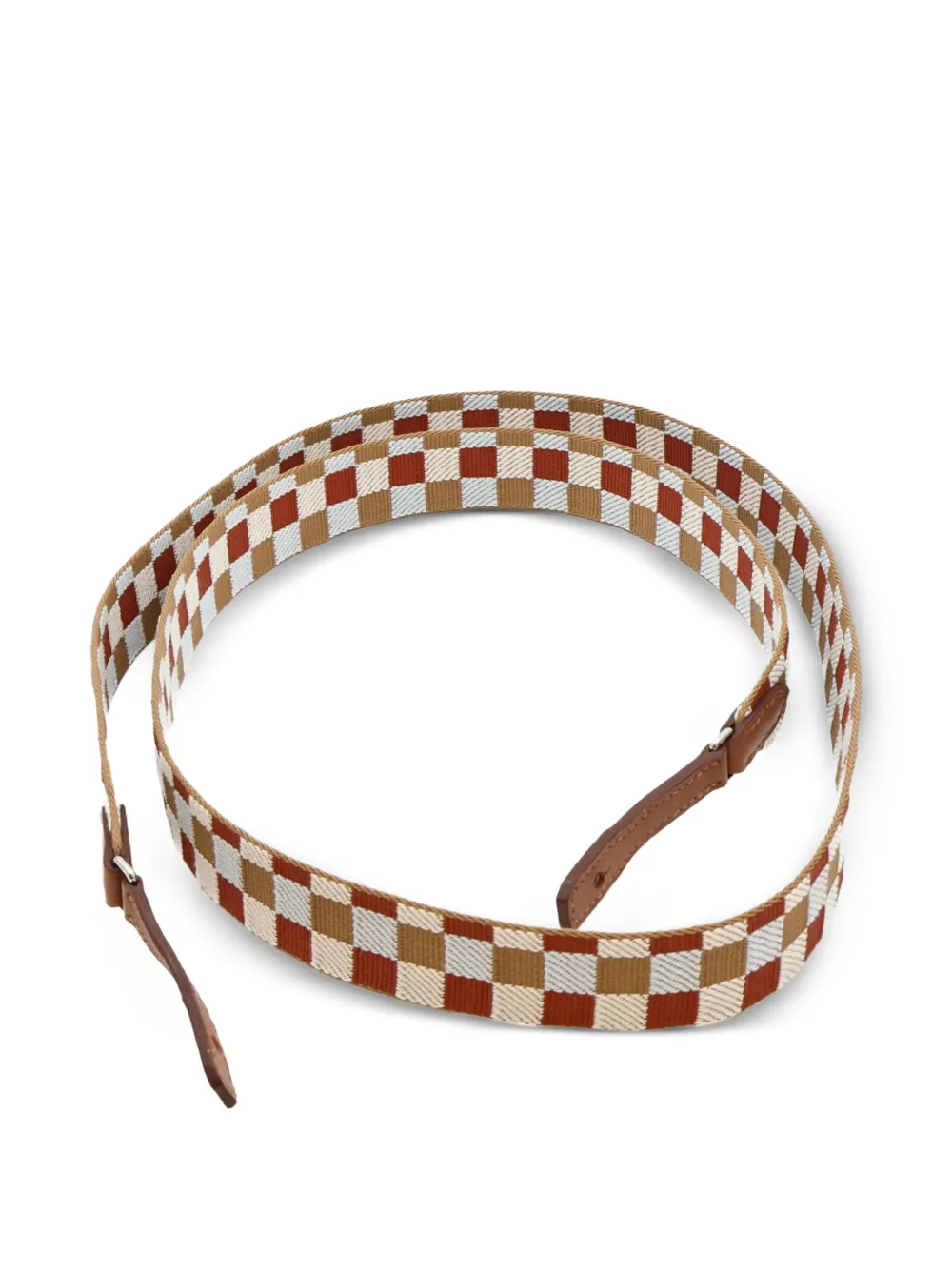  Hermès Pre-owned Check-pattern Bag Strap - Marron 