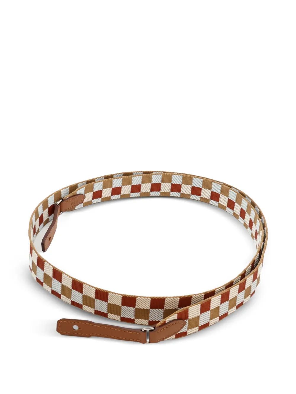 Hermès Pre-Owned check-pattern bag strap - Marrone