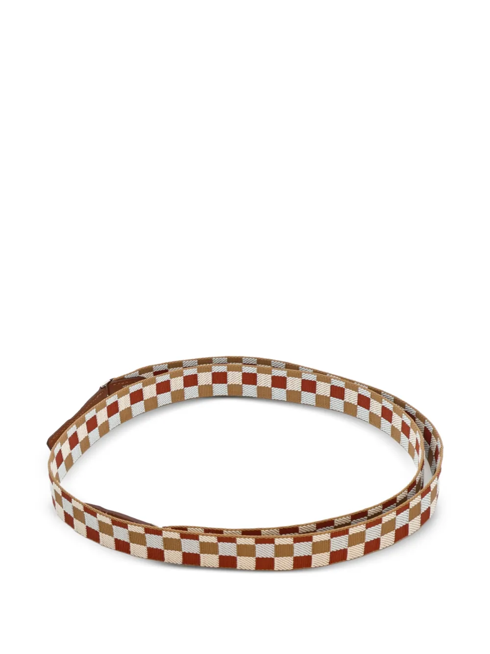  Hermès Pre-owned Check-pattern Bag Strap - Marron 