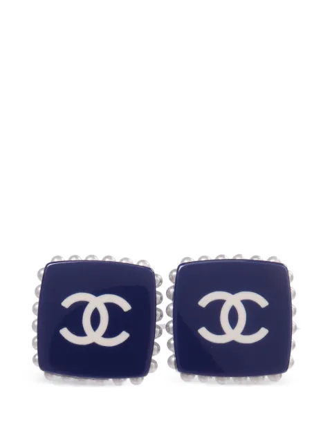 CHANEL Pre-Owned CC faux-pearl earrings
