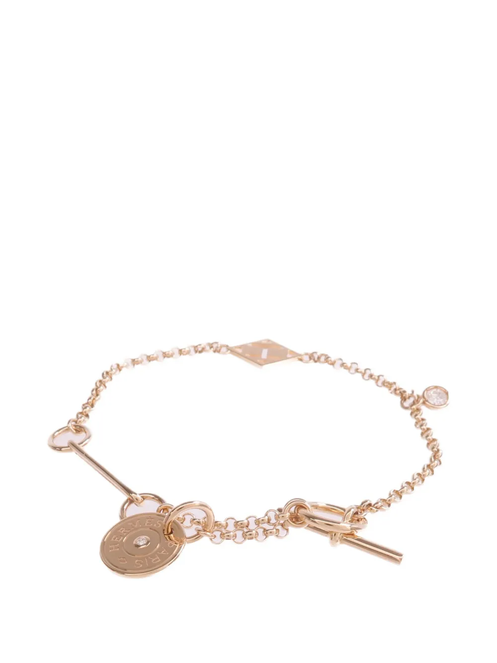 Pre-owned Hermes Gambade Diamond Bracelet In Gold