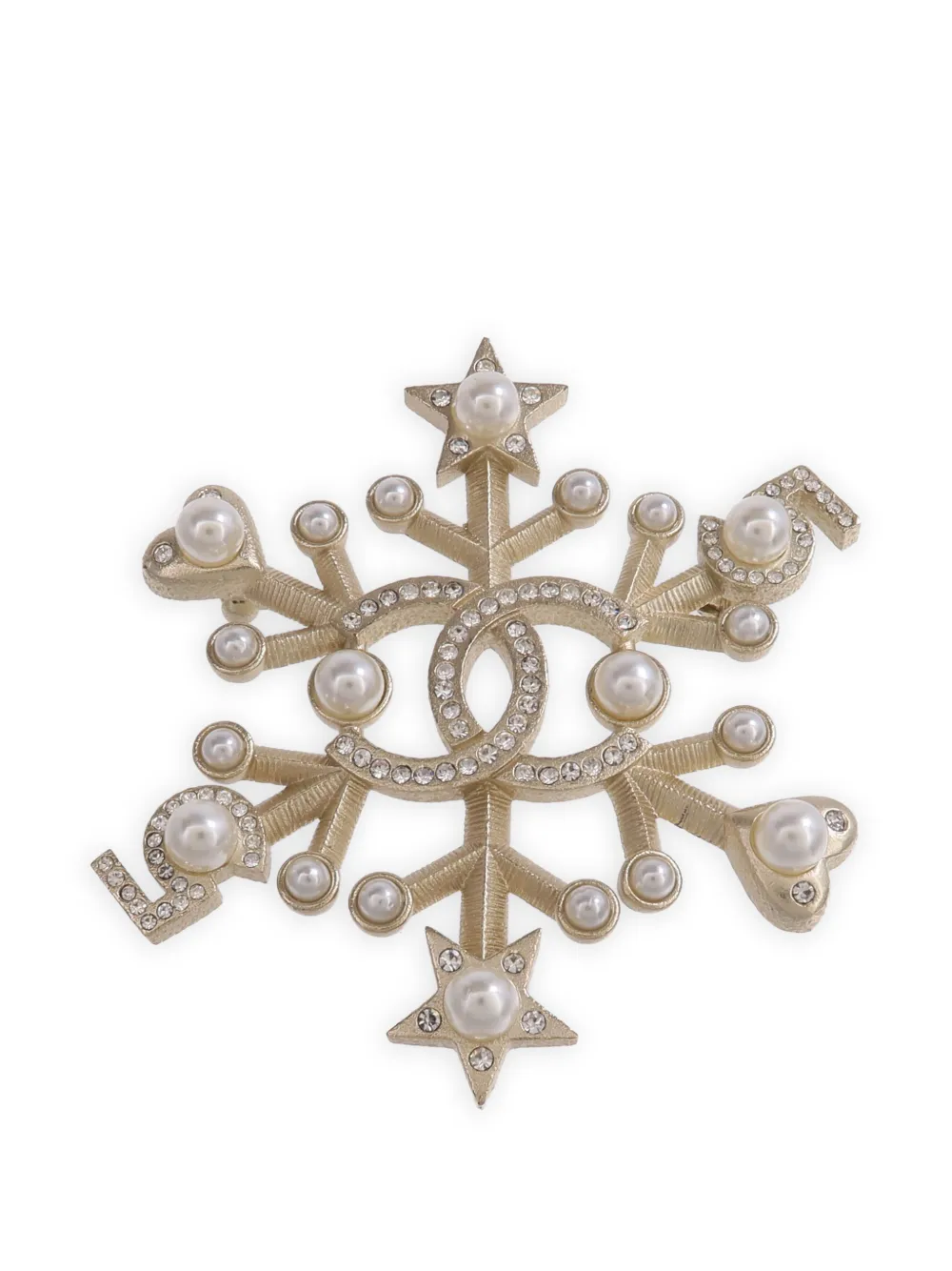 CHANEL Pre-Owned snowflake-motif brooch - Gold