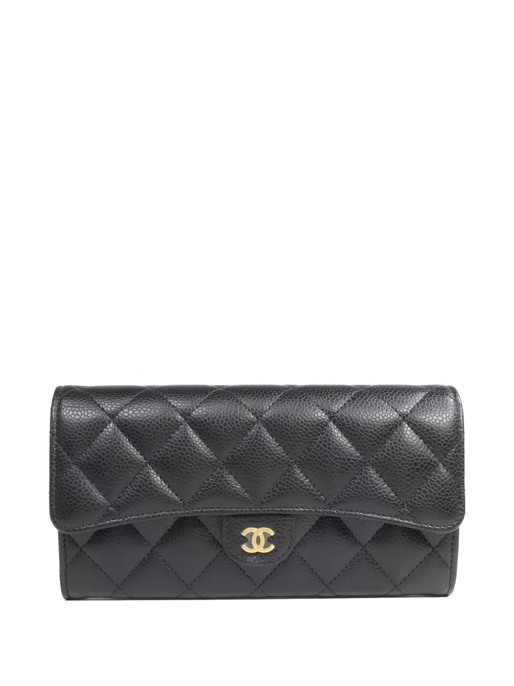 CHANEL Pre-Owned long CC quilted calfskin wallet - Nero