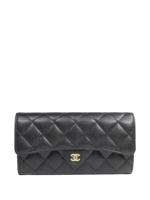 CHANEL Pre-Owned long CC quilted calfskin wallet