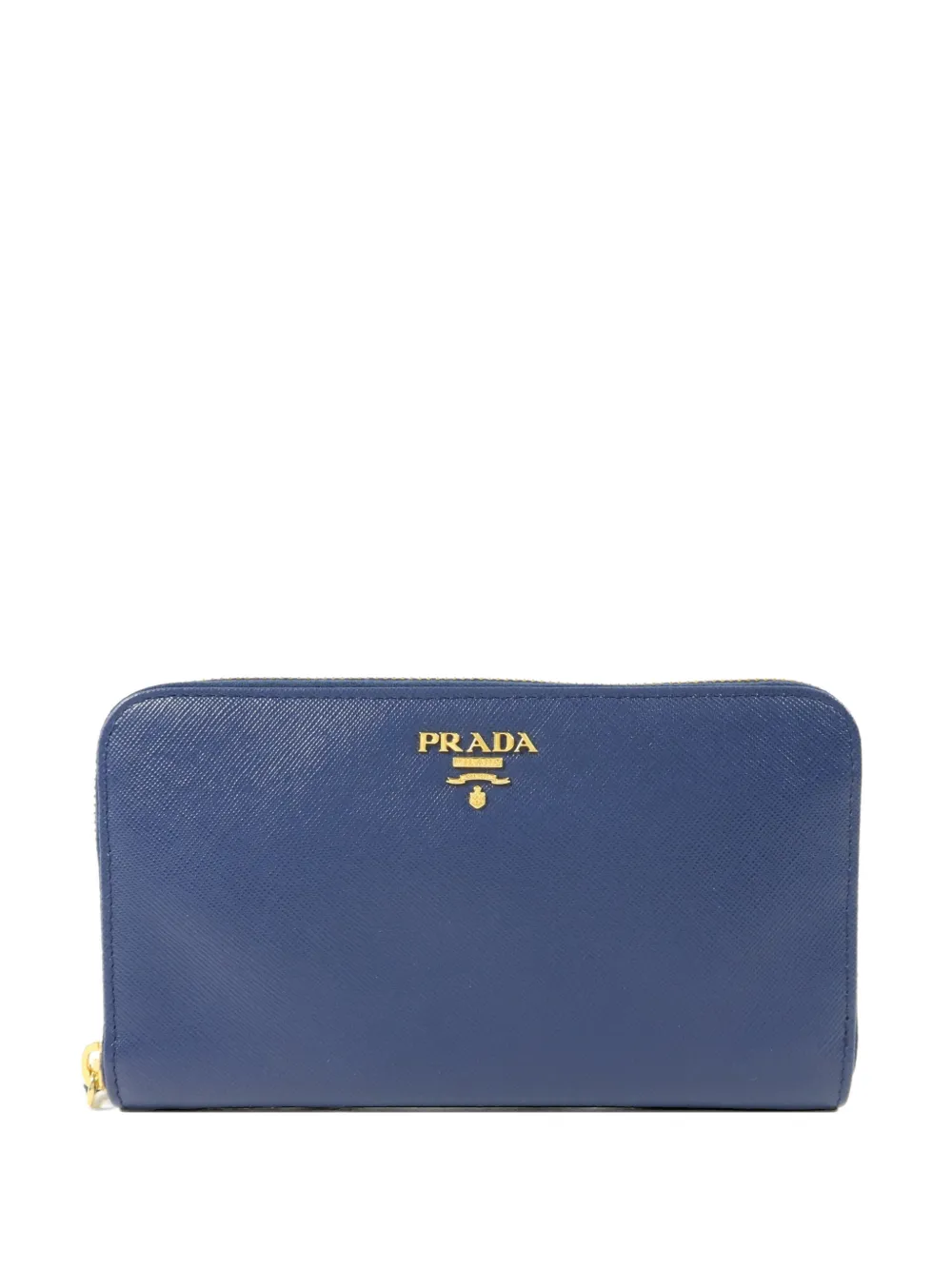 Prada Pre-Owned Saffiano-leather logo-plaque wallet - Blau