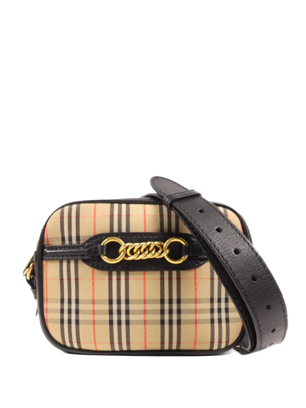Burberry Pre-Owned Check-print chain-link belt bag - Toni neutri