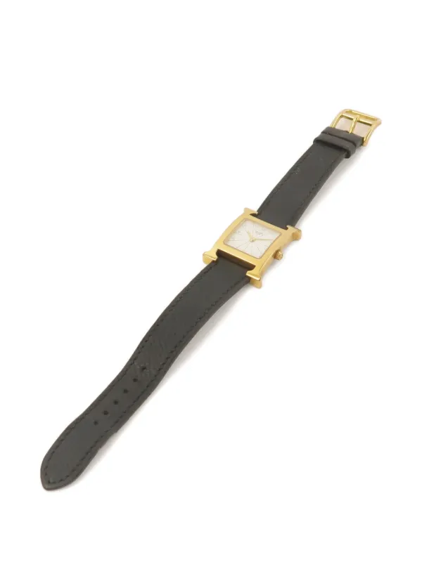 Hermes White Leather Watch Strap with Gold Buckle 21MM Heure H Mini model 21 mm Single Tour Watch Strap | Hermès  main image 3